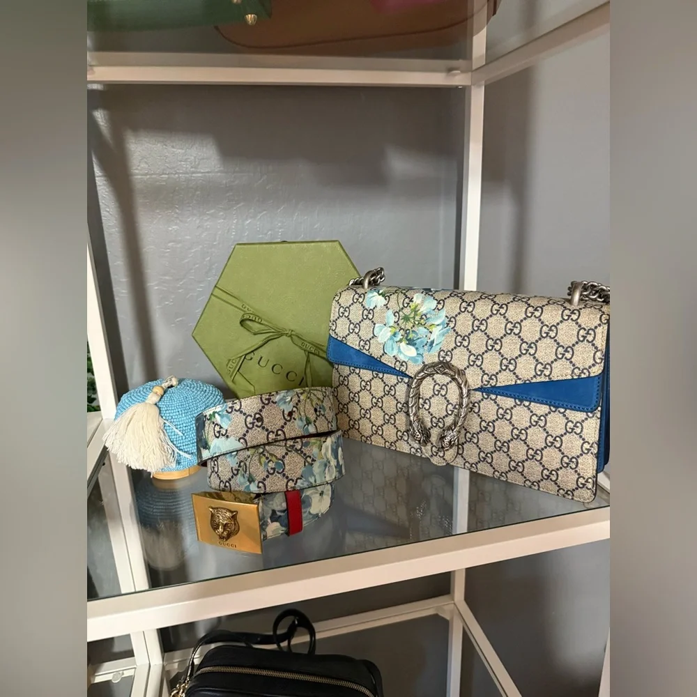 GUCCI GG Supreme Blooms Tiger Belt Size 34 - Picture 9 of 10